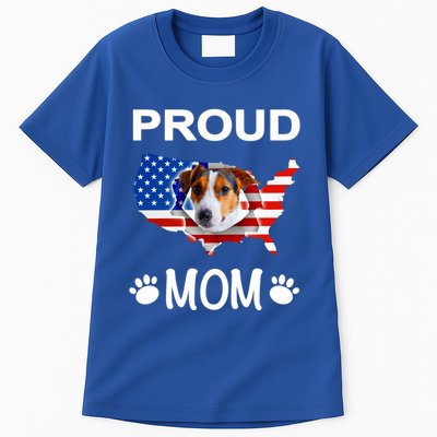 Parson Russel Terrier Russel Terrier Proud Patriot Mom Funny Gift Tall T-Shirt
