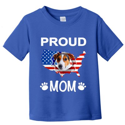 Parson Russel Terrier Russel Terrier Proud Patriot Mom Funny Gift Toddler T-Shirt