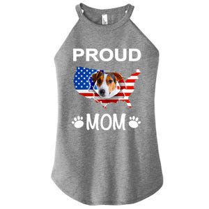 Parson Russel Terrier Russel Terrier Proud Patriot Mom Funny Gift Women's Perfect Tri Rocker Tank