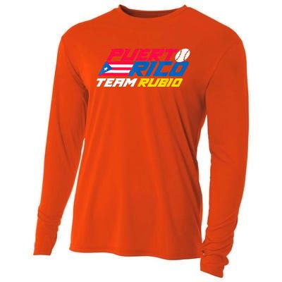 Puerto Rico Team Rubio Baseball Flag Cooling Performance Long Sleeve Crew