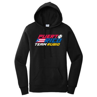 Puerto Rico Team Rubio Baseball Flag Women's Pullover Hoodie