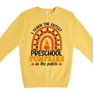 Preschool Rainbow Teacher I Teach The Cutest Pumpkins Gift Premium Crewneck Sweatshirt