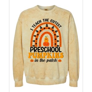 Preschool Rainbow Teacher I Teach The Cutest Pumpkins Gift Colorblast Crewneck Sweatshirt