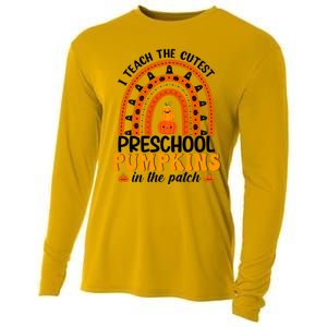 Preschool Rainbow Teacher I Teach The Cutest Pumpkins Gift Cooling Performance Long Sleeve Crew