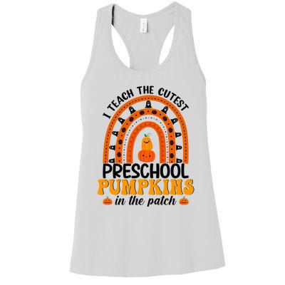 Preschool Rainbow Teacher I Teach The Cutest Pumpkins Gift Women's Racerback Tank