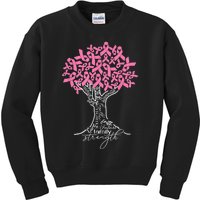 Pink Ribbon Tree Breast Cancer Fighter Kids Sweatshirt