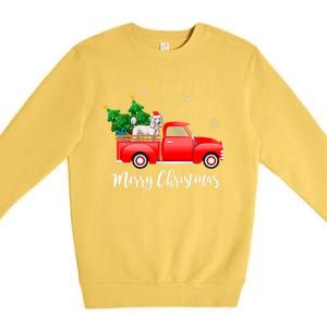 Poodle Red Truck Christmas Tree Xmas Dog Lover Funny Gift Premium Crewneck Sweatshirt