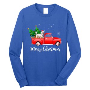 Poodle Red Truck Christmas Tree Xmas Dog Lover Funny Gift Long Sleeve Shirt