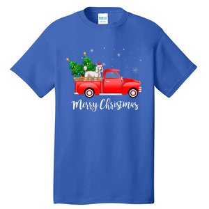 Poodle Red Truck Christmas Tree Xmas Dog Lover Funny Gift Tall T-Shirt