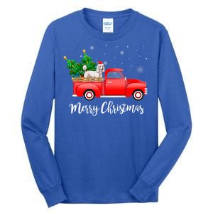 Poodle Red Truck Christmas Tree Xmas Dog Lover Funny Gift Tall Long Sleeve T-Shirt