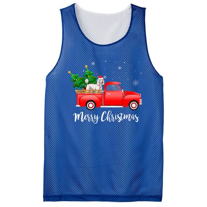 Poodle Red Truck Christmas Tree Xmas Dog Lover Funny Gift Mesh Reversible Basketball Jersey Tank