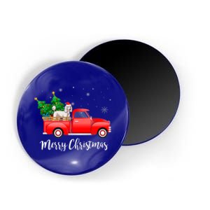 Poodle Red Truck Christmas Tree Xmas Dog Lover Funny Gift Magnet