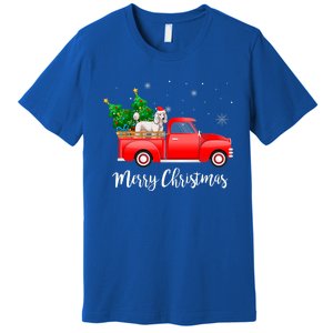 Poodle Red Truck Christmas Tree Xmas Dog Lover Funny Gift Premium T-Shirt