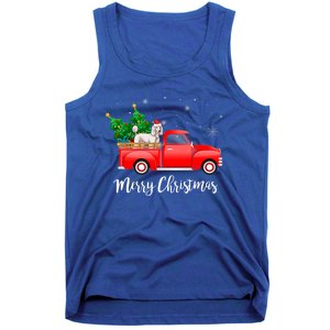 Poodle Red Truck Christmas Tree Xmas Dog Lover Funny Gift Tank Top