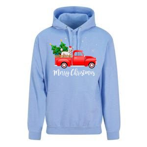 Poodle Red Truck Christmas Tree Xmas Dog Lover Funny Gift Unisex Surf Hoodie