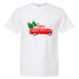 Poodle Red Truck Christmas Tree Xmas Dog Lover Funny Gift Garment-Dyed Heavyweight T-Shirt