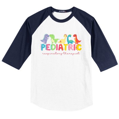 Pediatric Respiratory Therapist Dinosaur Nurse Appreciation Baseball Sleeve Shirt