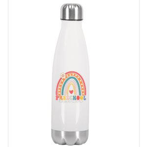 Preschool Rainbow Teacher Team Preschool Squad Gift Stainless Steel Insulated Water Bottle