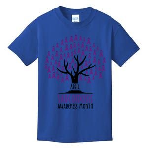 Purple Ribbon Tree April Sarcoidosis Awareness Month Gift Kids T-Shirt