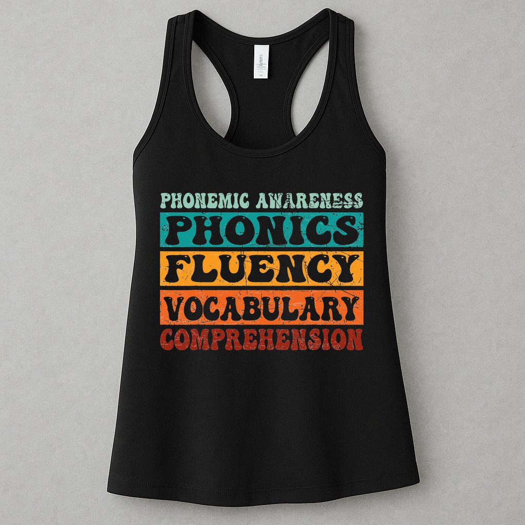 Phonemic Reading Teacher Science of Reading Phonics Womens Tank Top