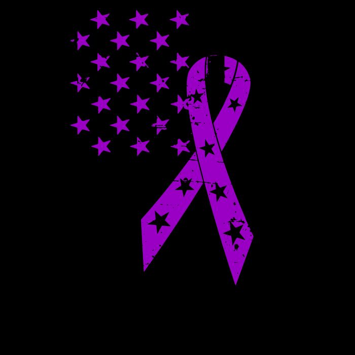 Purple Ribbon US Flag Epileptic Epilepsy Awareness Month Bag