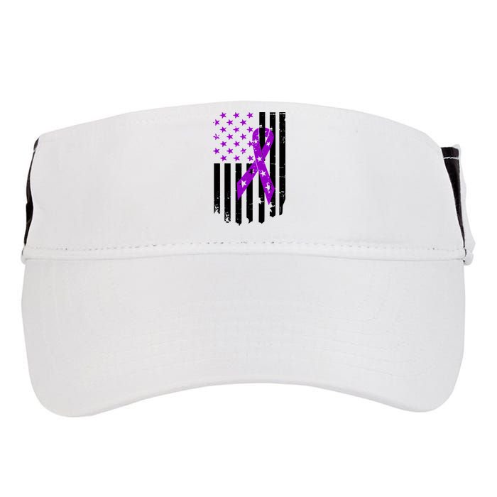 Purple Ribbon US Flag Epileptic Epilepsy Awareness Month Adult Drive Performance Visor