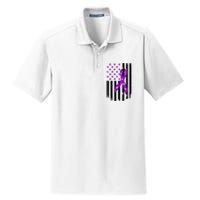 Purple Ribbon US Flag Epileptic Epilepsy Awareness Month Dry Zone Grid Polo