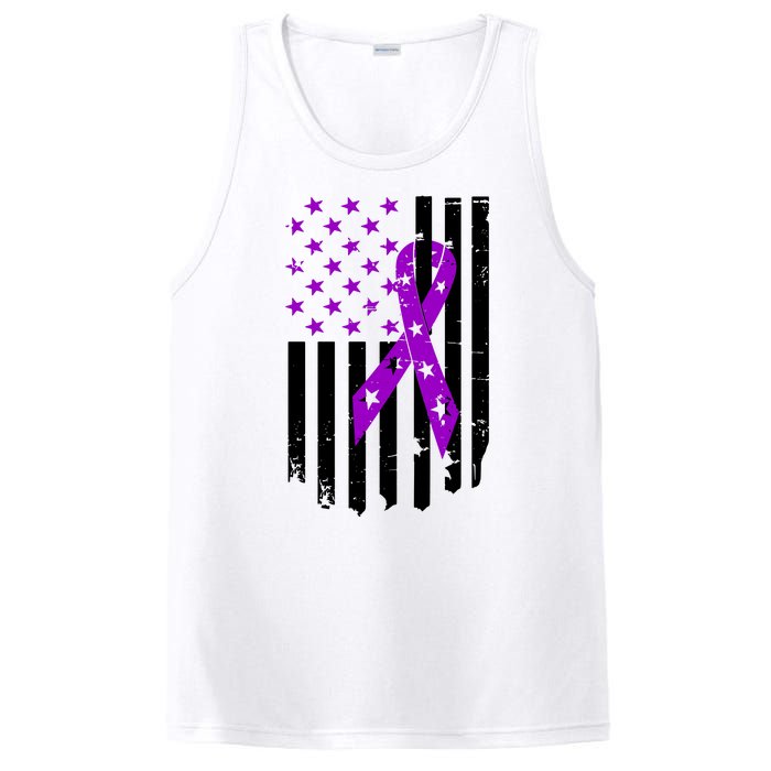 Purple Ribbon US Flag Epileptic Epilepsy Awareness Month PosiCharge Competitor Tank