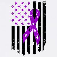 Purple Ribbon US Flag Epileptic Epilepsy Awareness Month Golf Towel