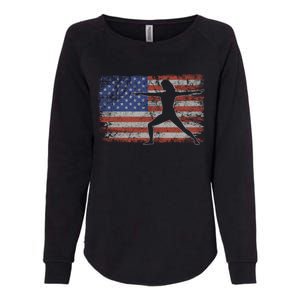 Pilates Retro Usa Flag Fitness 4th Of July Pilates Gift Womens California Wash Sweatshirt