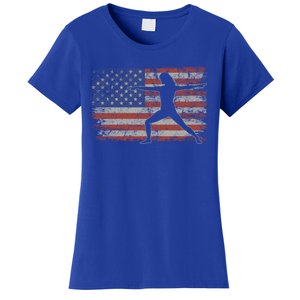 Pilates Retro Usa Flag Fitness 4th Of July Pilates Gift Women's T-Shirt