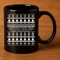 Pixel Robot Ugly Christmas 11oz C Handle Ceramic Mug