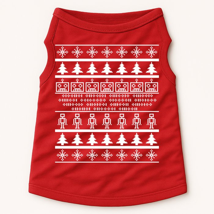 Pixel Robot Ugly Christmas Doggie Tank