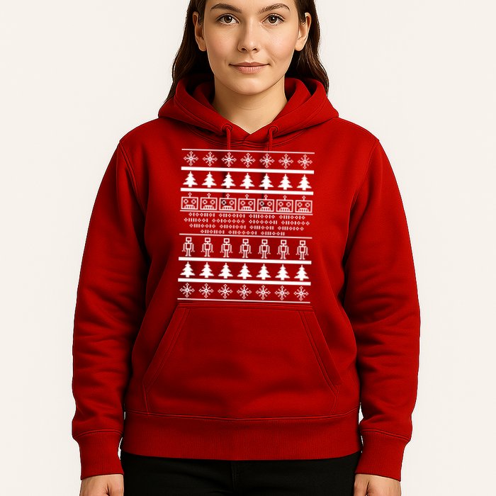 Pixel Robot Ugly Christmas Hoodie