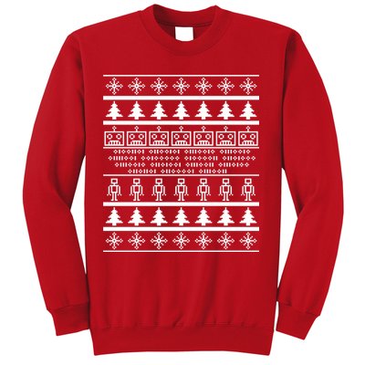 Pixel Robot Ugly Christmas Sweatshirt
