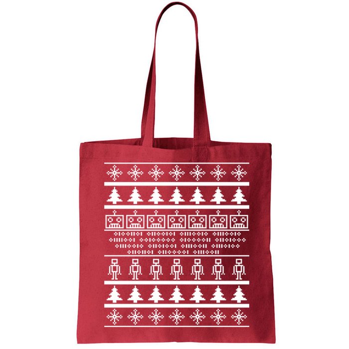 Pixel Robot Ugly Christmas Bag