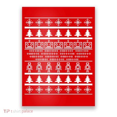 Pixel Robot Ugly Christmas Poster