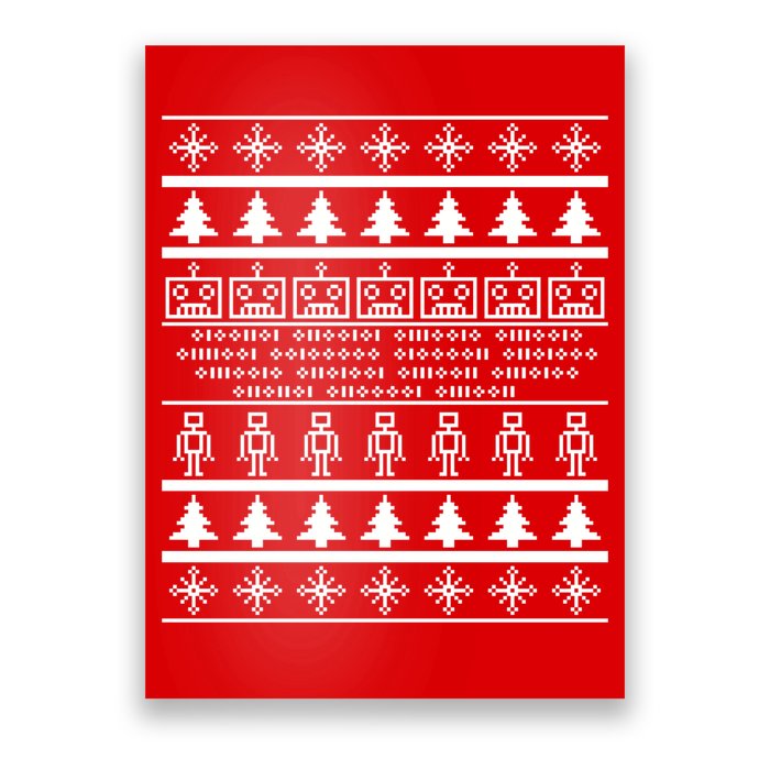 Pixel Robot Ugly Christmas Poster