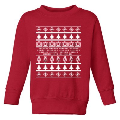Pixel Robot Ugly Christmas Toddler Sweatshirt