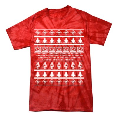 Pixel Robot Ugly Christmas Tie-Dye T-Shirt