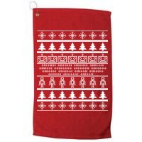 Pixel Robot Ugly Christmas Golf Towel