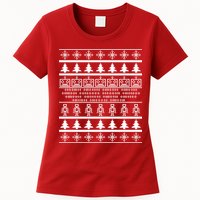 Pixel Robot Ugly Christmas Womens T-Shirt
