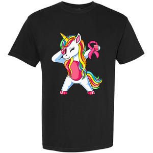 Pink Ribbon Unicorn Breast Cancer Awareness Garment-Dyed Heavyweight T-Shirt