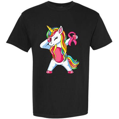 Pink Ribbon Unicorn Breast Cancer Awareness Garment-Dyed Heavyweight T-Shirt