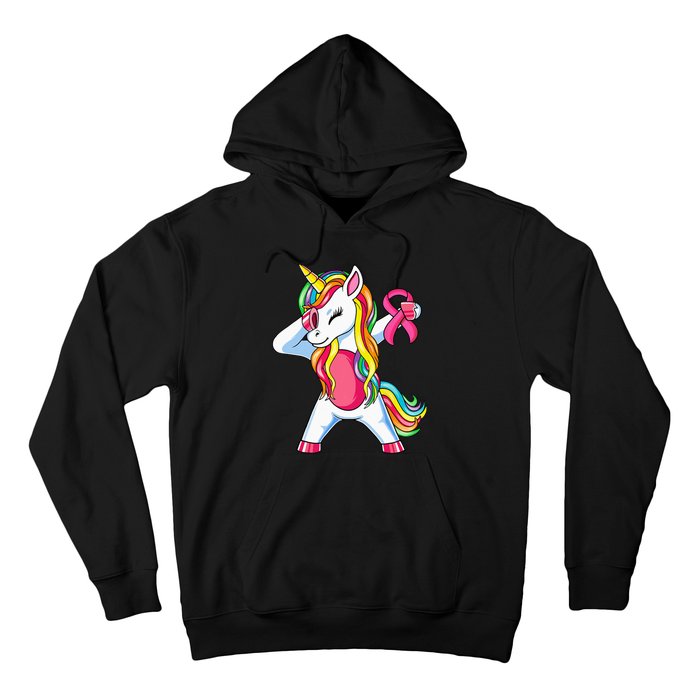 Pink Ribbon Unicorn Breast Cancer Awareness Hoodie