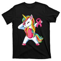 Pink Ribbon Unicorn Breast Cancer Awareness T-Shirt