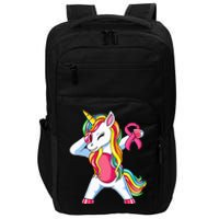 Pink Ribbon Unicorn Breast Cancer Awareness Impact Tech Backpack