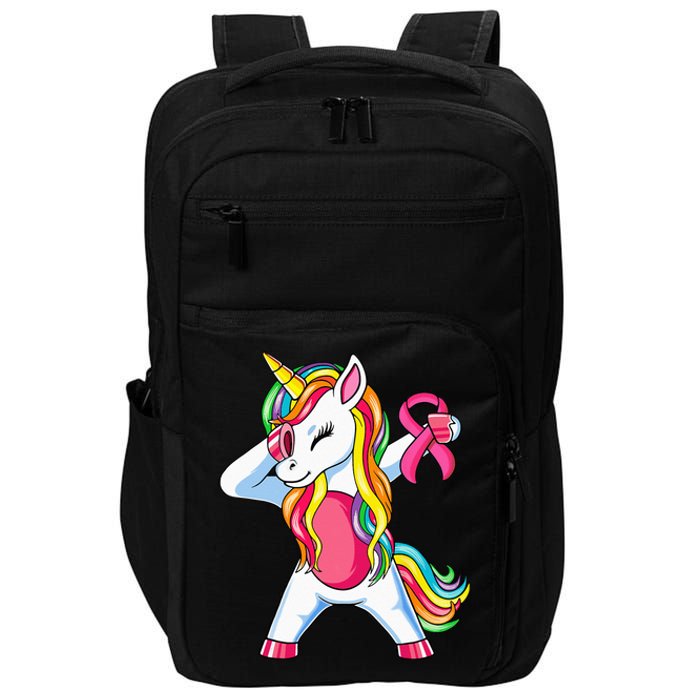 Pink Ribbon Unicorn Breast Cancer Awareness Impact Tech Backpack