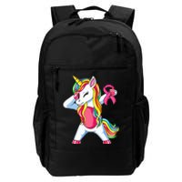 Pink Ribbon Unicorn Breast Cancer Awareness Daily Commute Backpack