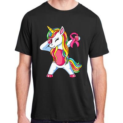 Pink Ribbon Unicorn Breast Cancer Awareness Adult ChromaSoft Performance T-Shirt